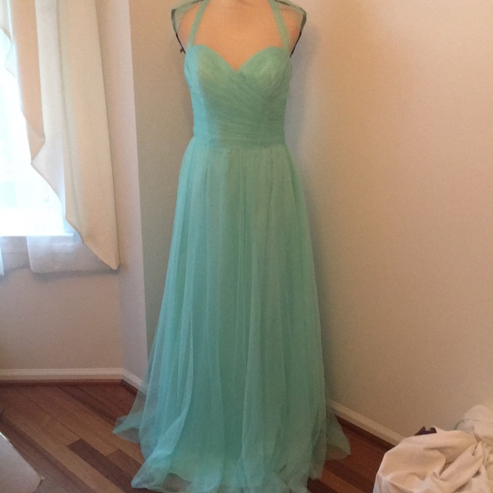 Wtoo Mint Green Chiffon Halter Wedding Dress
